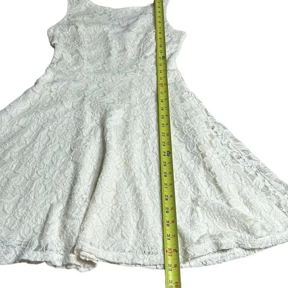 Vtg,lace all over,lined ,fit&Flare dress,size  5.feminine, Y2K,ivory,SPEECHLESS - Picture 10 of 13